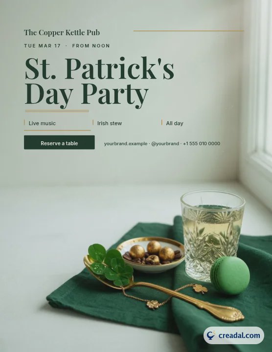 Saint-Patrick : flyer format lettre US