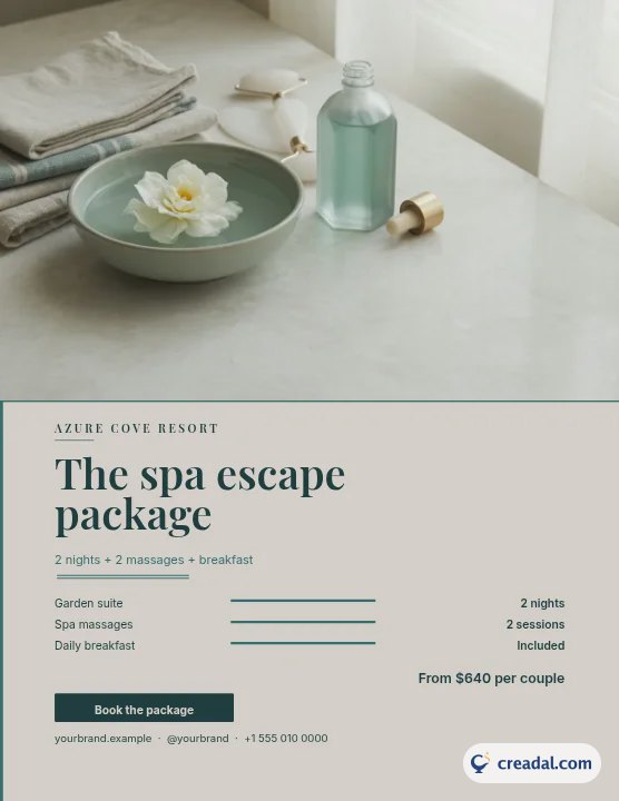 Forfait spa en resort : Flyer format lettre US