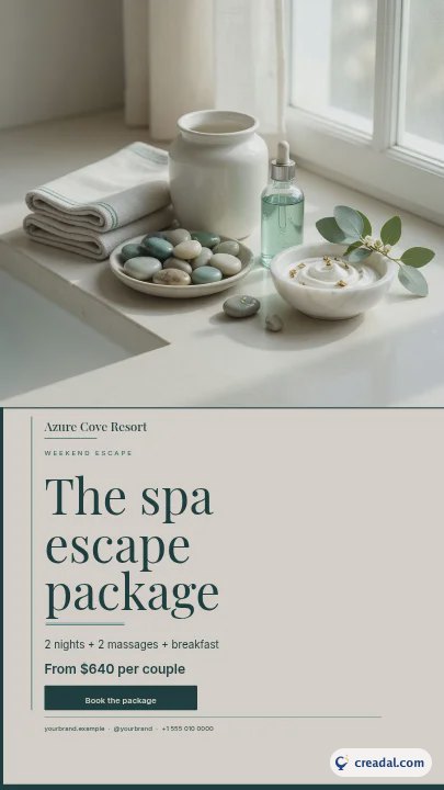 Pacote de spa do resort: Story do Instagram