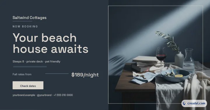 Location de vacances : publication Facebook