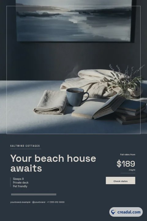 Location de vacances : épingle Pinterest