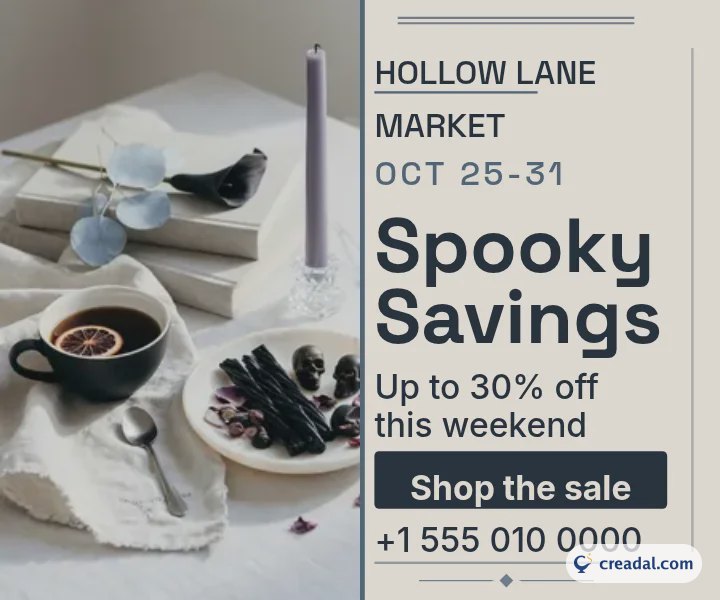 Rebajas de Halloween: anuncio display 300x250