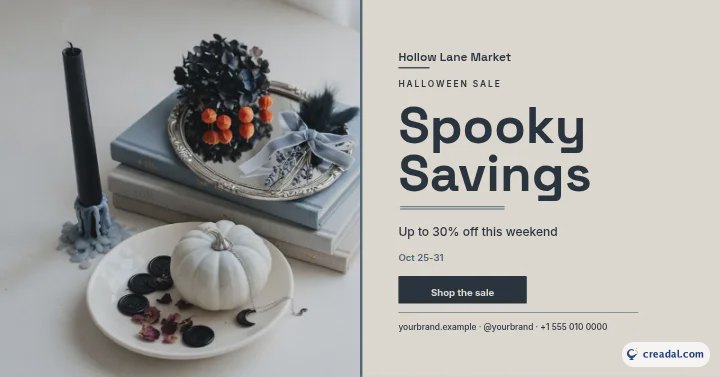 Promotion d'Halloween : Publication Facebook