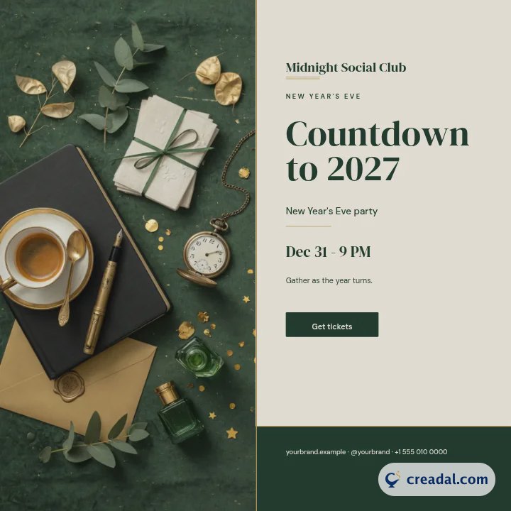 Compte à rebours du Nouvel An : publication Instagram