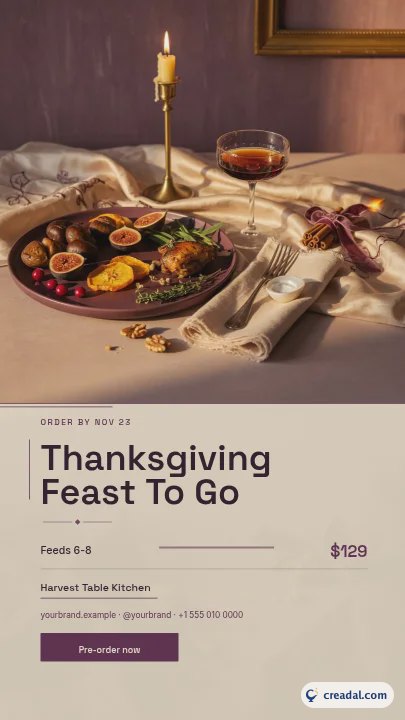 Thanksgiving Hours & Feast: Instagram Story