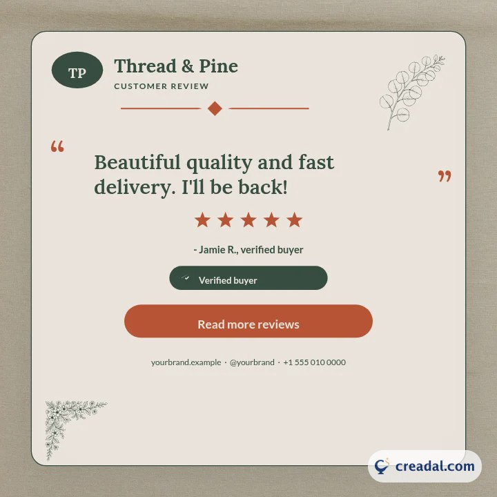 Avis client : publication Instagram