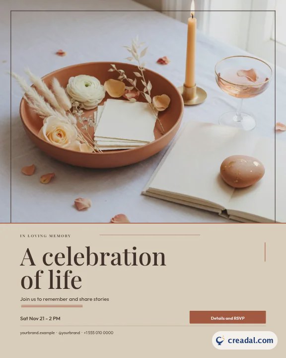 Célébration de la vie : publication Instagram portrait