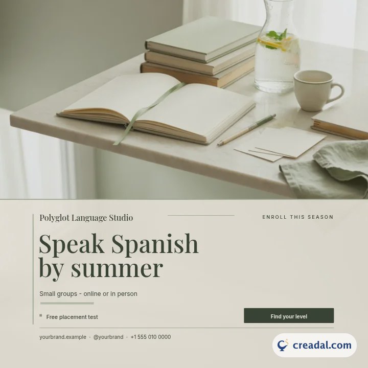 Escola de idiomas: post do Instagram
