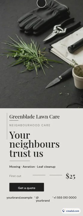Lawn Care Door Hanger
