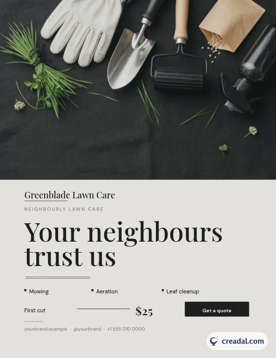 Lawn Care Door Hanger: US Letter Flyer