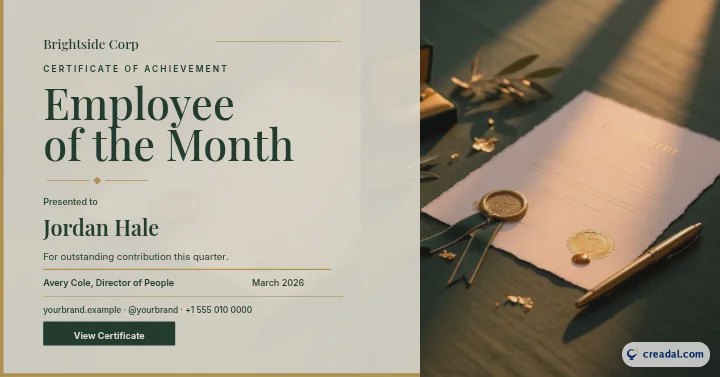 Employee Award Certificates: Facebook Post