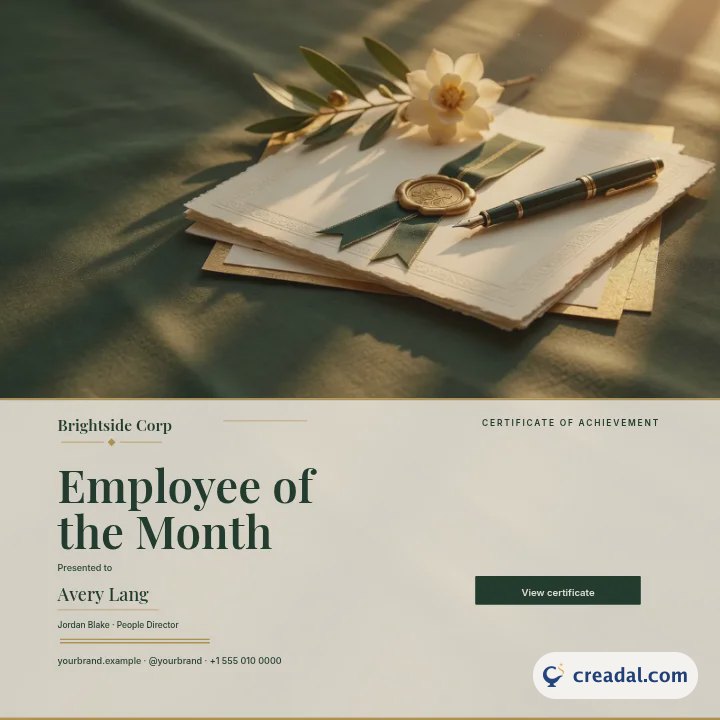 Employee Award Certificates: LinkedIn Post