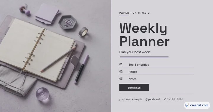 Weekly Planner Set: Facebook Post