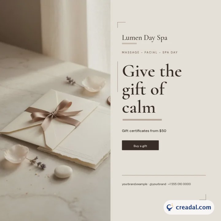 Spa Gift Certificate Kit: Instagram Post