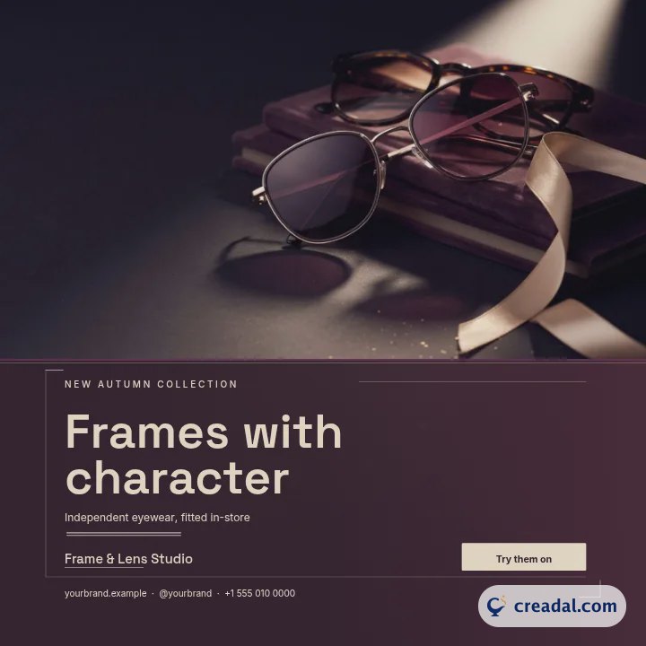 Boutique de lunettes : publication Instagram