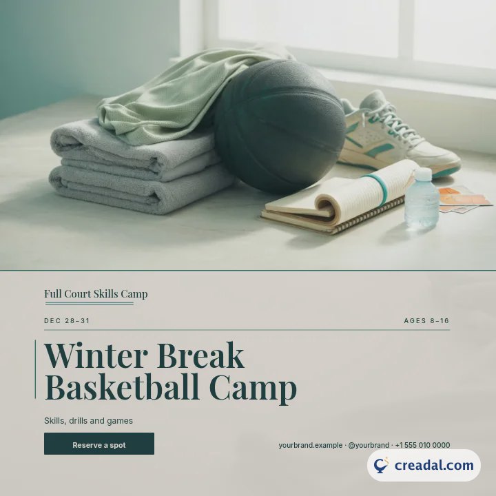 Camp de basketball : publication Instagram