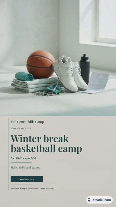 Camp de basket : Story Instagram