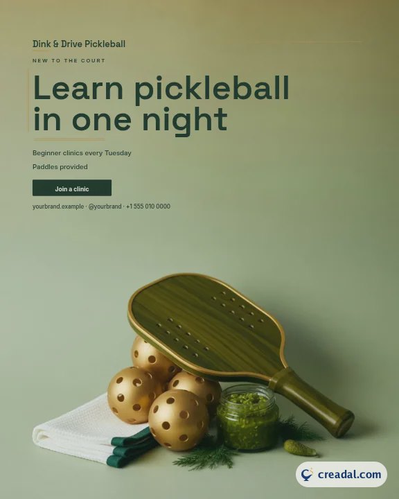 Clube de pickleball: post vertical para o Instagram