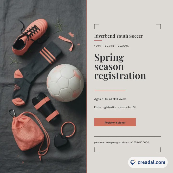 Youth Soccer League: Instagram Post