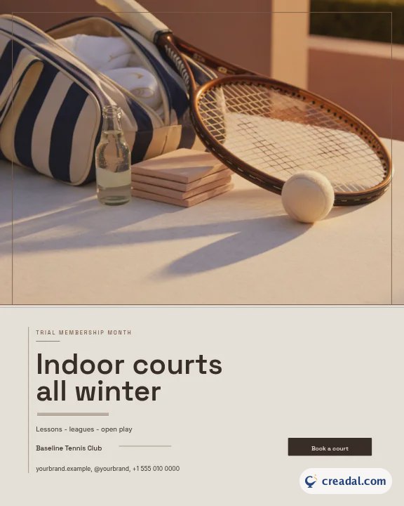 Tennisclub: Instagram-Beitrag im Hochformat