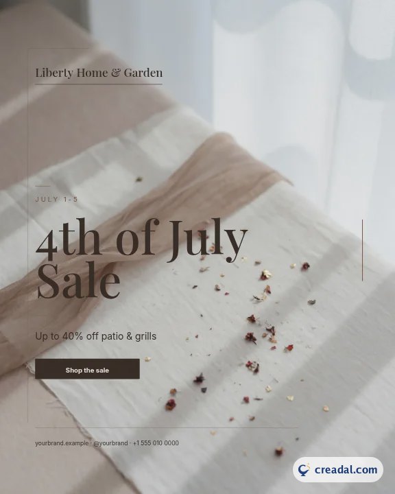 4. Juli Angebot: Instagram-Hochformat-Post