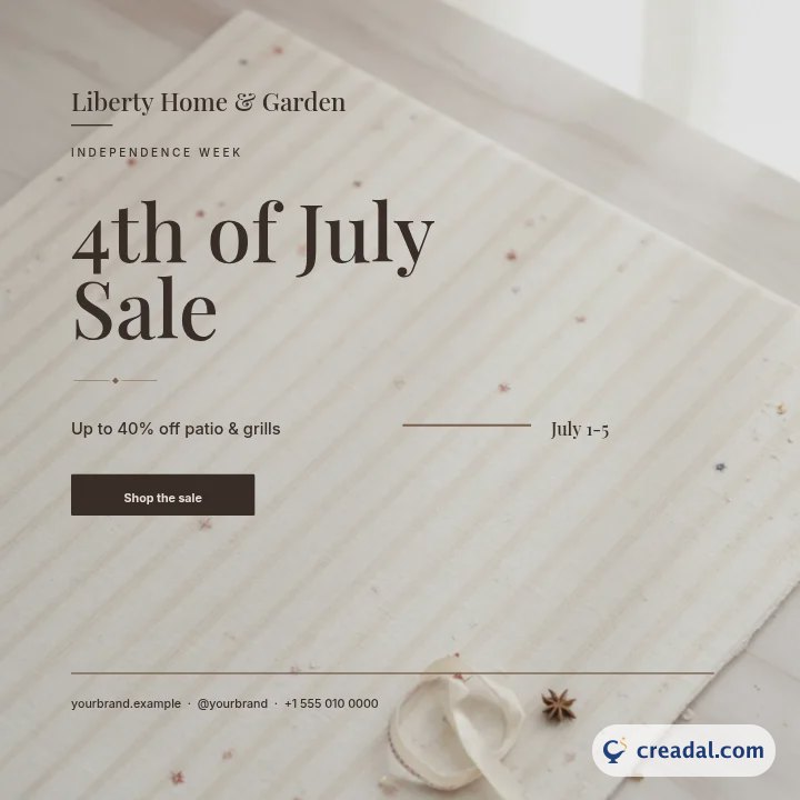 Soldes du 4 juillet : publication Instagram