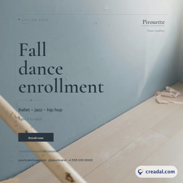 Estudio de danza: publicación de Instagram