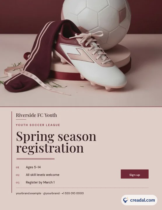 Youth Soccer League: US Letter Flyer