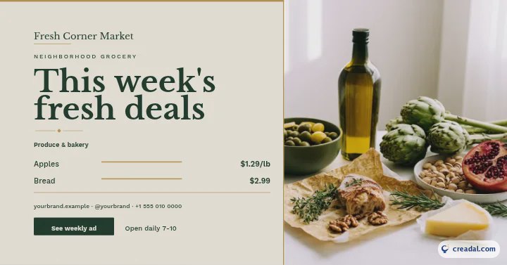 近所の食料品店：Facebook投稿