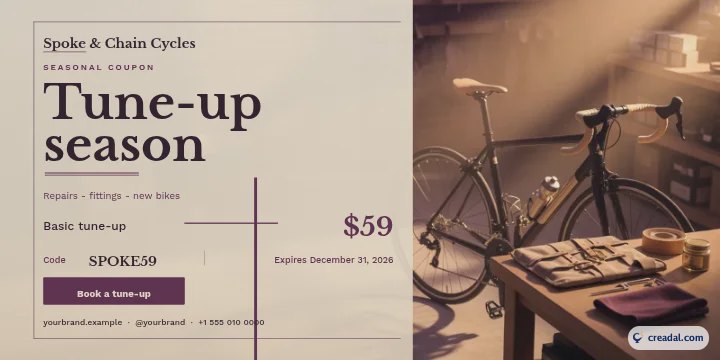 Loja de bicicletas: Cupom