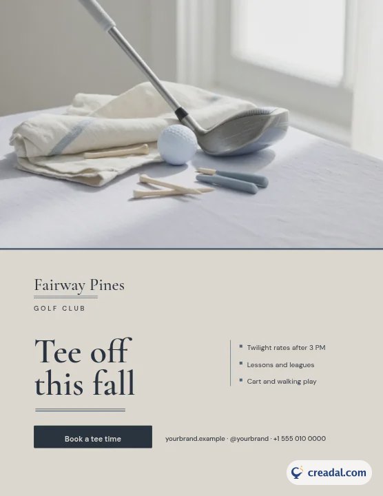 Clube de golfe: panfleto US Letter