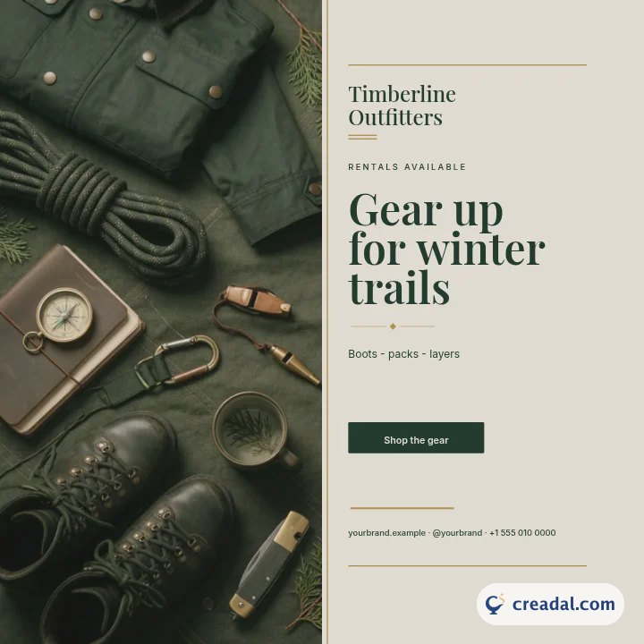 Equipamentos outdoor: post do Instagram