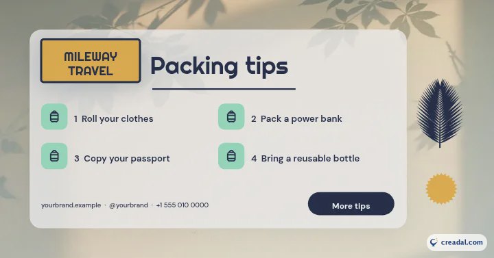 Travel Tips: Facebook / Web Banner