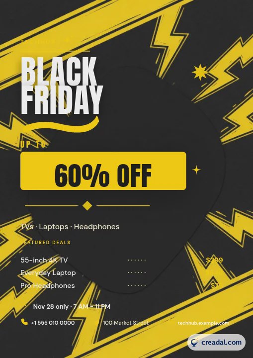 Panfleto de eletrônicos Black Friday