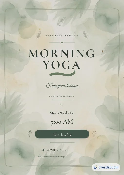 Flyer de yoga du matin