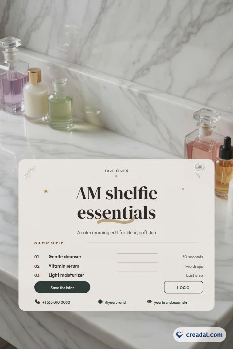 Essenciais do shelfie da manhã