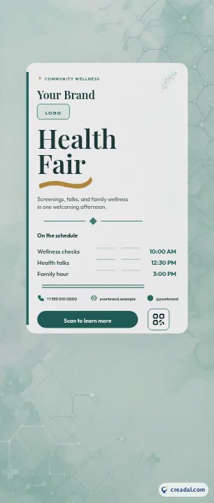 Banner roll-up de feira de saúde