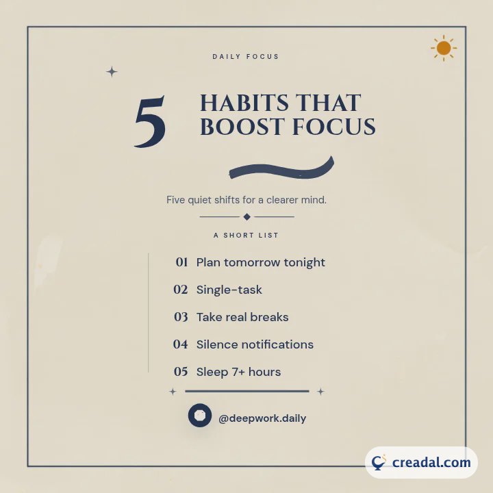 5 Habits That Boost Focus