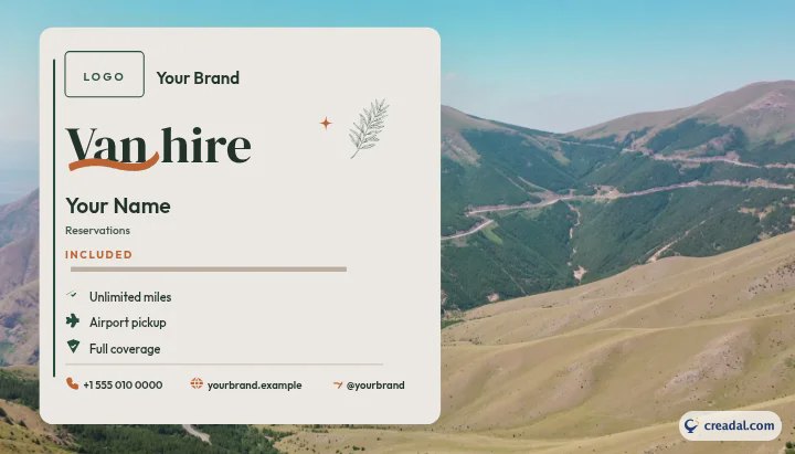 Van Hire Business Card