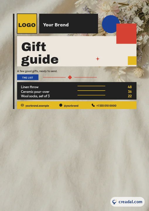 Folleto de guía de regalos