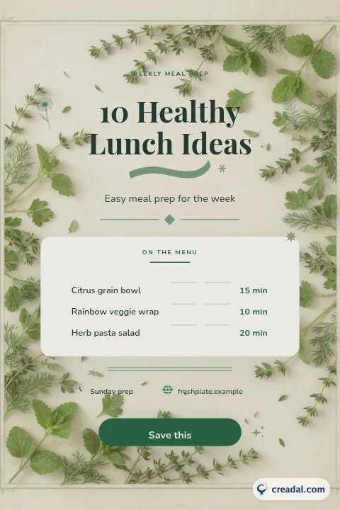 Healthy Lunch Ideas Pin