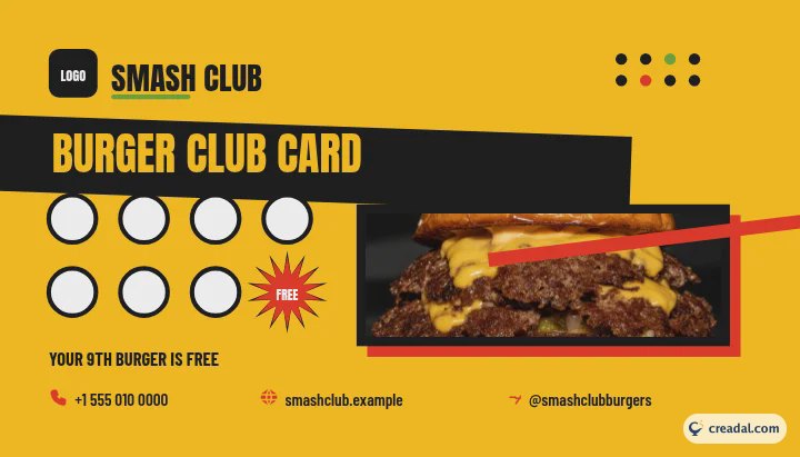 Smash Burger Set: Loyalty Card
