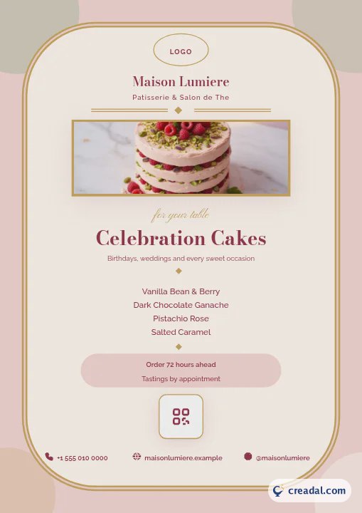 Patisserie-Set: Werbeflyer