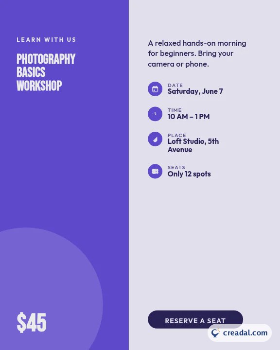 Photography Workshop Sign-up