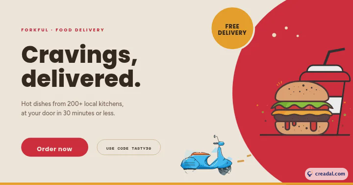 Banner promocional de delivery