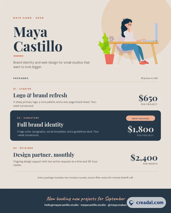 Tabela de preços do freelancer