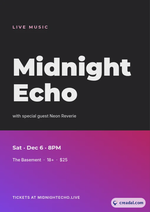 Affiche de soirée musicale