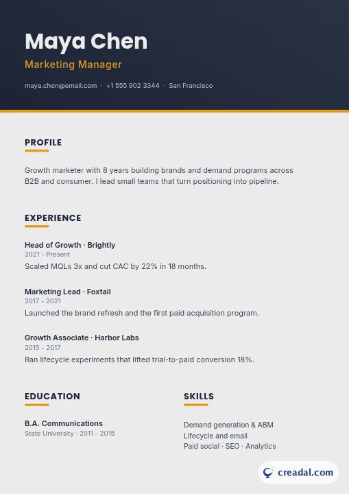 Resume Header