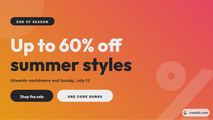 Bannière soldes de fin de saison