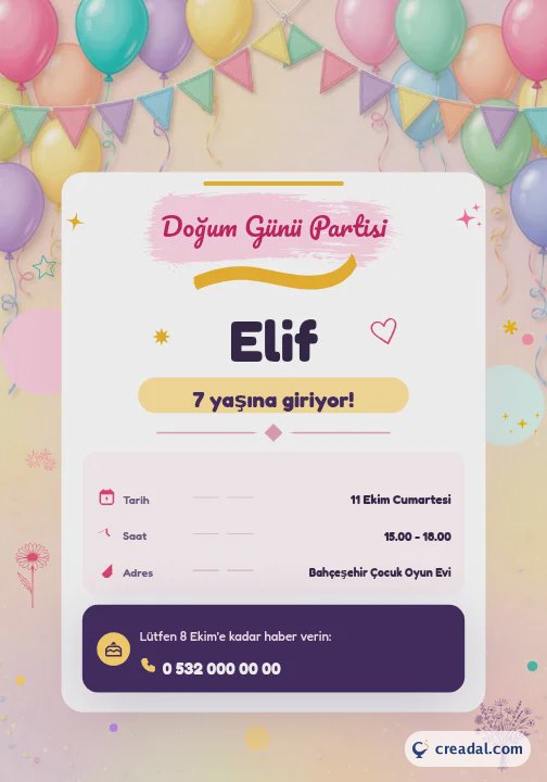 Invitation d'anniversaire enfant